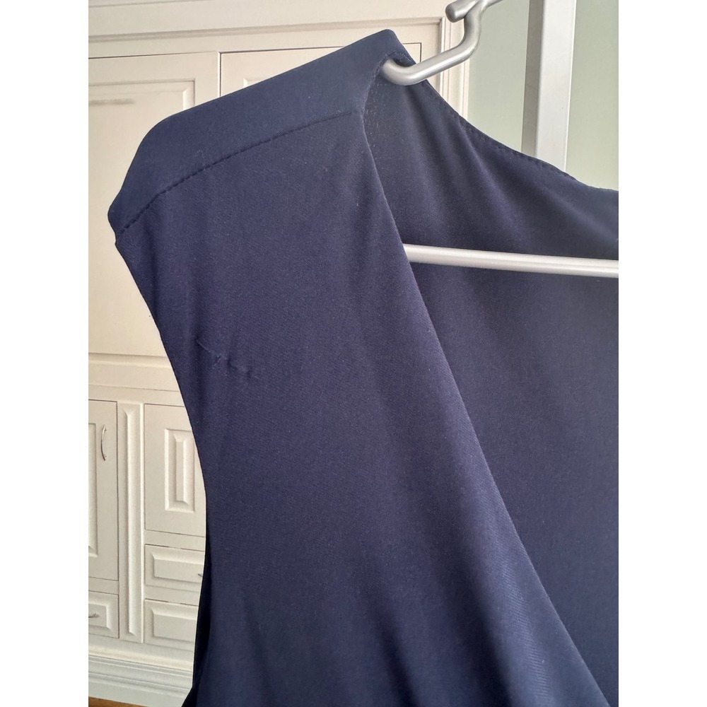 New Lauren Ralph Lauren Evening Navy Draped Gown Rhinestone Detail 14‎ Formal - Picture 8 of 13
